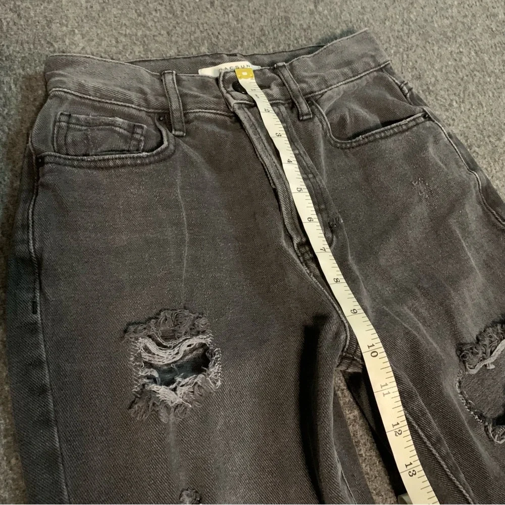 Pacsun High Rise Straight Black Distressed Jeans 23 - Picture 7 of 9